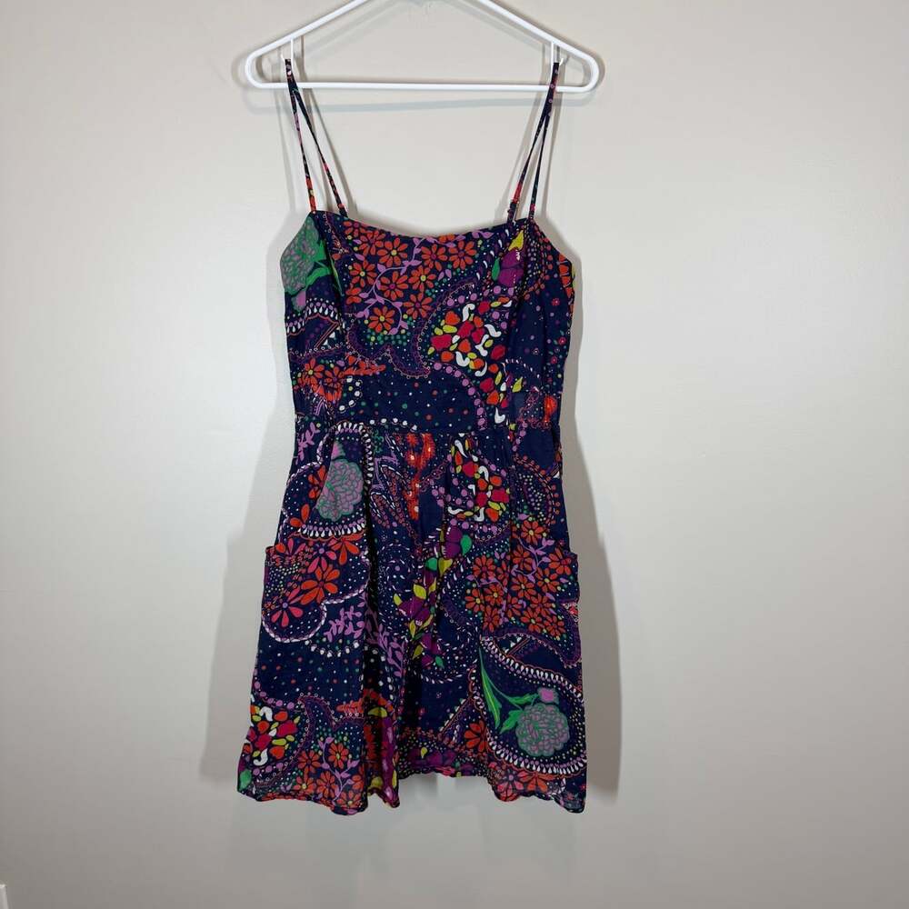 Lilly Pulitzer Womens Size XL Navy Floral Paisley Sleeveless Dress Pockets